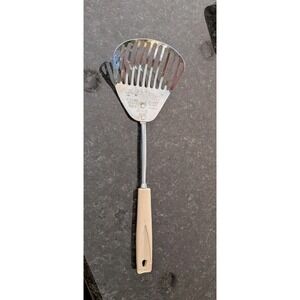 EKCO Kitchamajig Slotted Utensil Strainer Spoon Spatula Cream Handle 12" VTG EUC